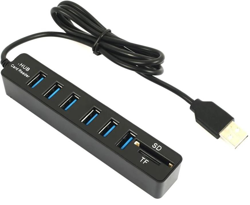 Alfais 4691 Usb Hub 6 Port MicroSD Tf Sd Kart Okuyucu Çoklayıcı